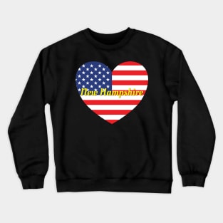 New Hampshire American Flag Heart Crewneck Sweatshirt